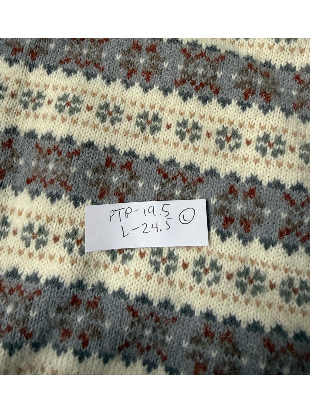 VTG CARL MICHAELS Fair Isle Knit Sweater Vest Pattern Beige Multi Color Size L - Picture 6 of 6